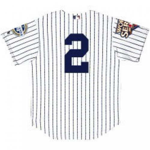 2009 World Series Yankees Authentic Home Jersey Customized with both  Patches and Numbers