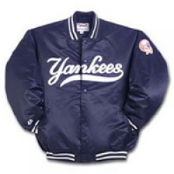 Youth Yankees Dugout Jacket Satin Quilted with Snap Buttons 