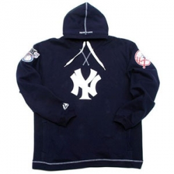 22 Navy Hooded Yankees NY Pullover with 2 Patches
