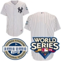 2009 World Series Yankees Authentic Home Jersey Customized with both Patches - Plain on Back
