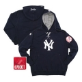 Style # 2 Yankee Navy Hooded Sweatshirts with  NY and Team Patch on the sleeve